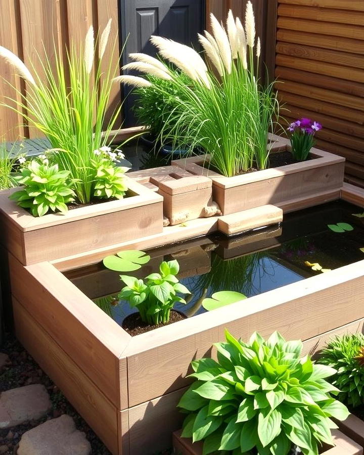 Raised Pond with Integrated Planters