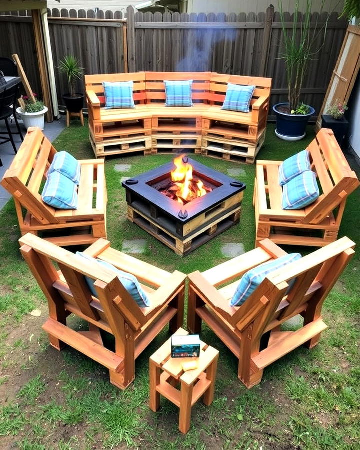 Reclaimed Pallet Fire Pit Furniture