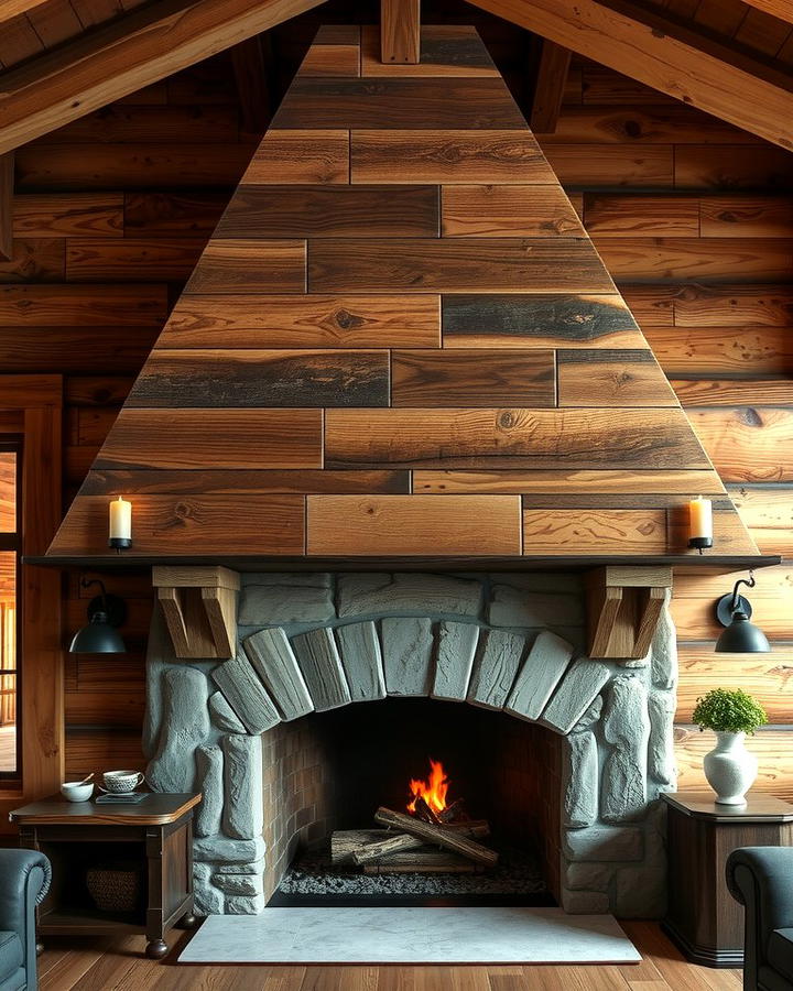 Reclaimed Wood Mantel Fireplace