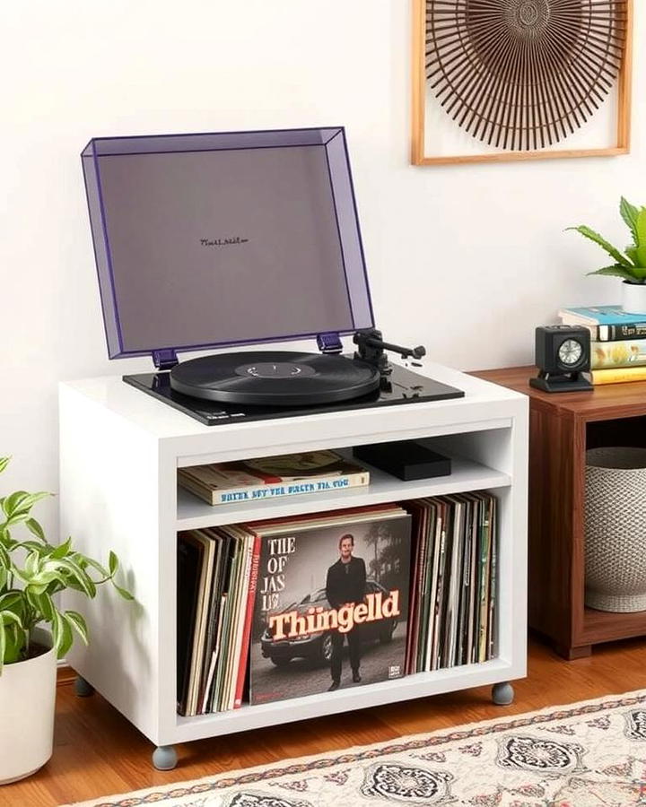 Record Player Stand with Built In Storage