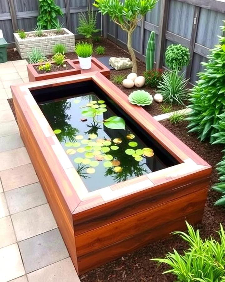 Rectangular Raised Pond with Seating