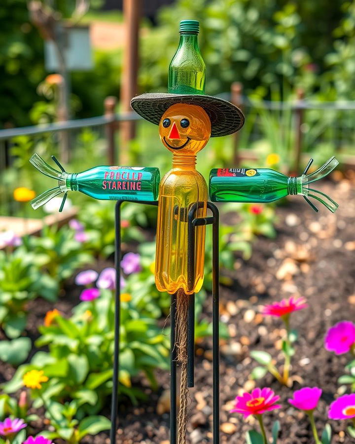 Recycled Bottle Scarecrow