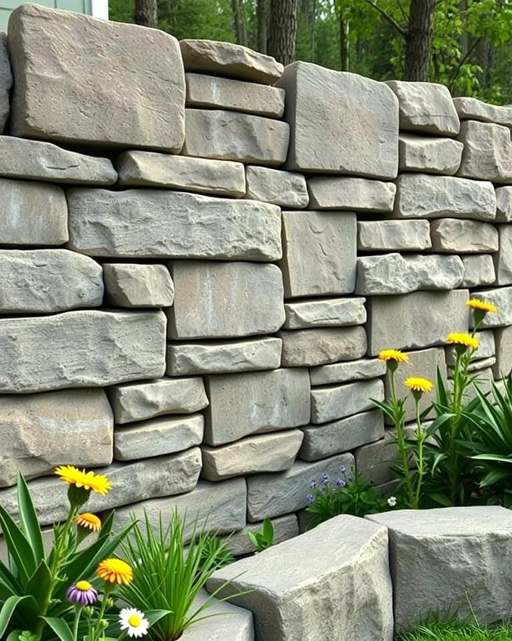 Recycled Concrete Retaining Wall