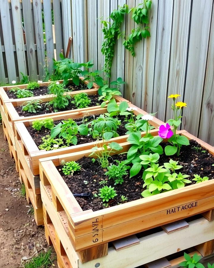 Recycled Pallet Raised Beds