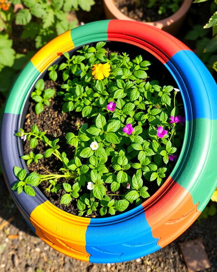 Recycled Tire Round Garden Bed