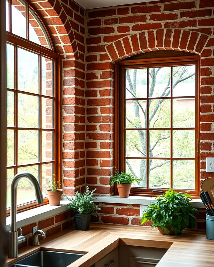 Red Brick Framed Windows