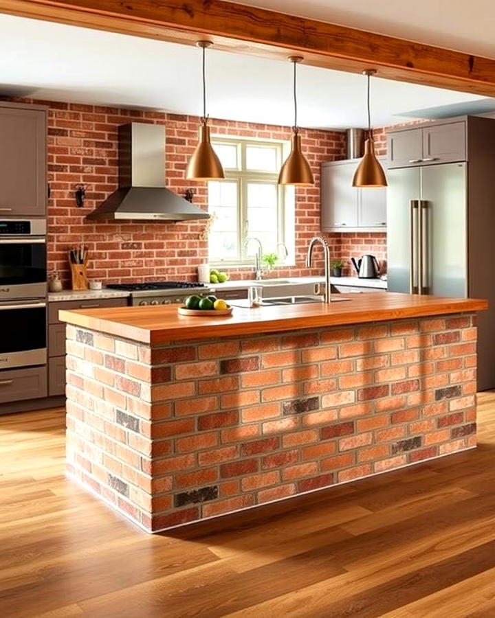 Red Brick Kitchen Islands