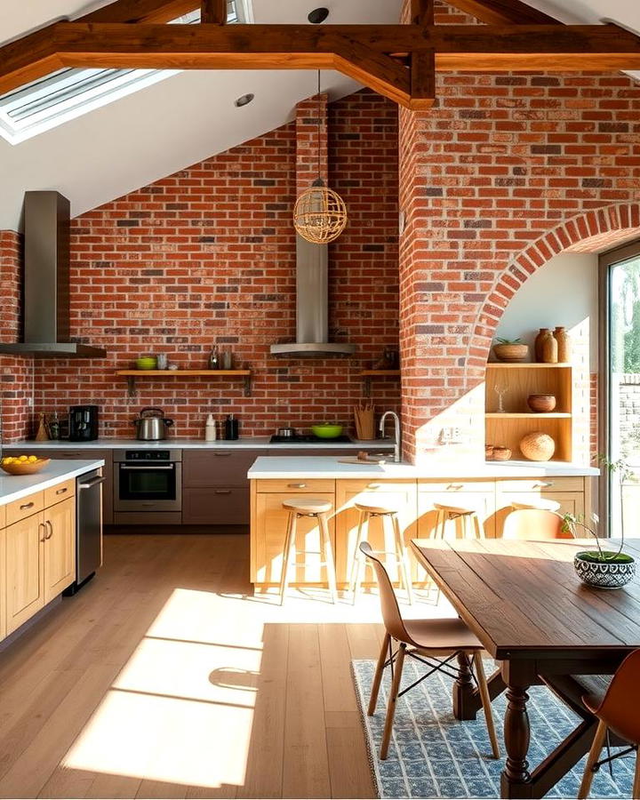 Red Brick and Open Concept Kitchens