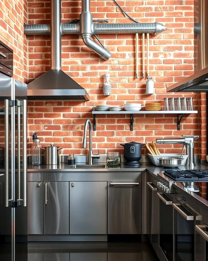 Red Brick and Stainless Steel Combination