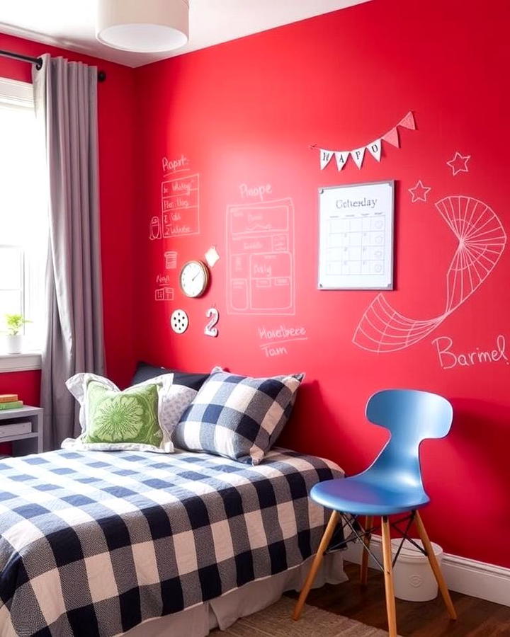 Red Chalkboard Wall for Creativity