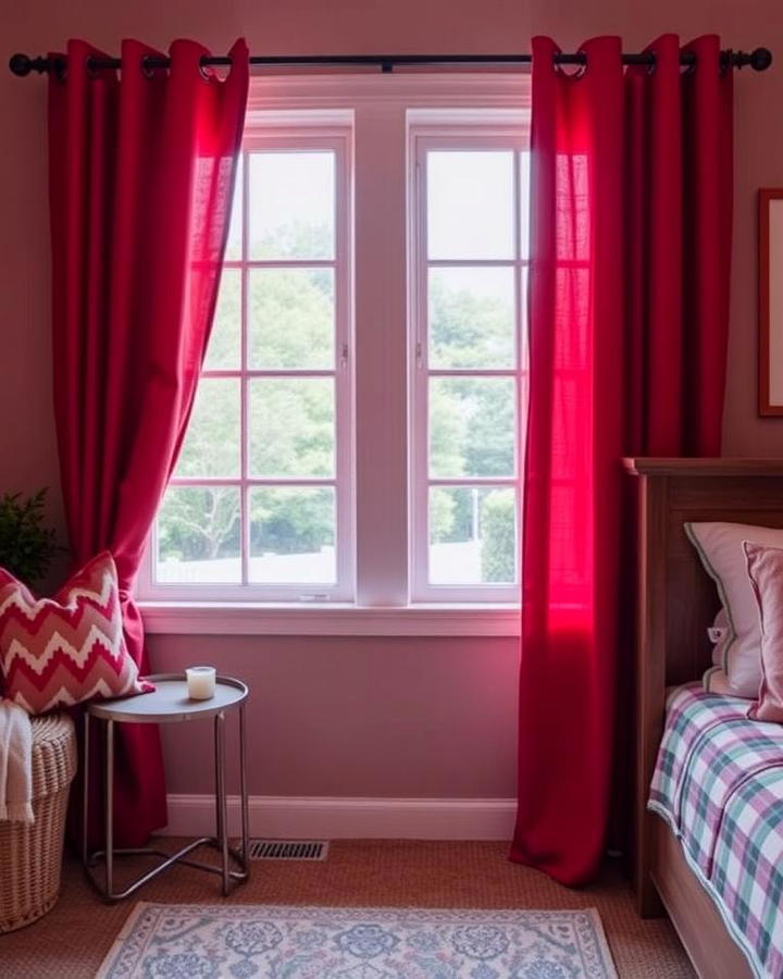 Red Curtains for a Cozy Vibe