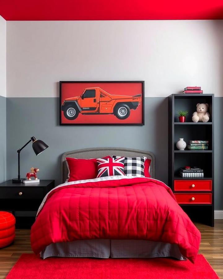 Red and Gray Color Scheme