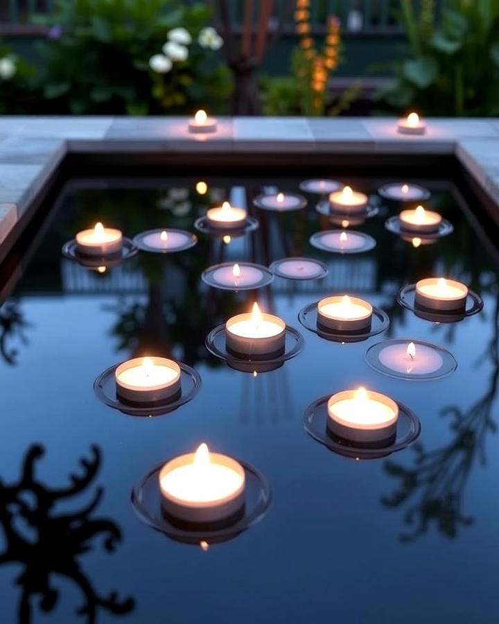 Reflecting Pool with Floating Candles