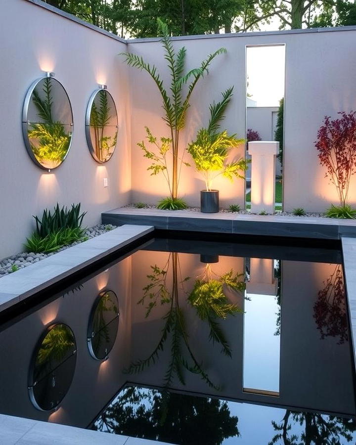 Reflecting Pool with Mirror Accents