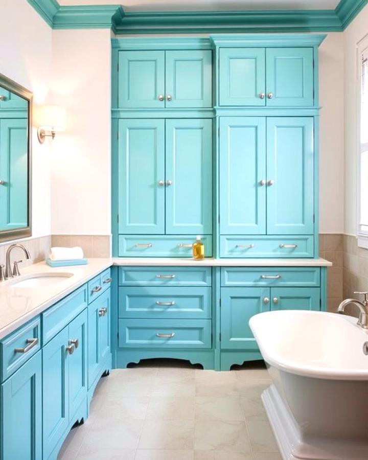 Refreshing Aqua Blue Cabinets