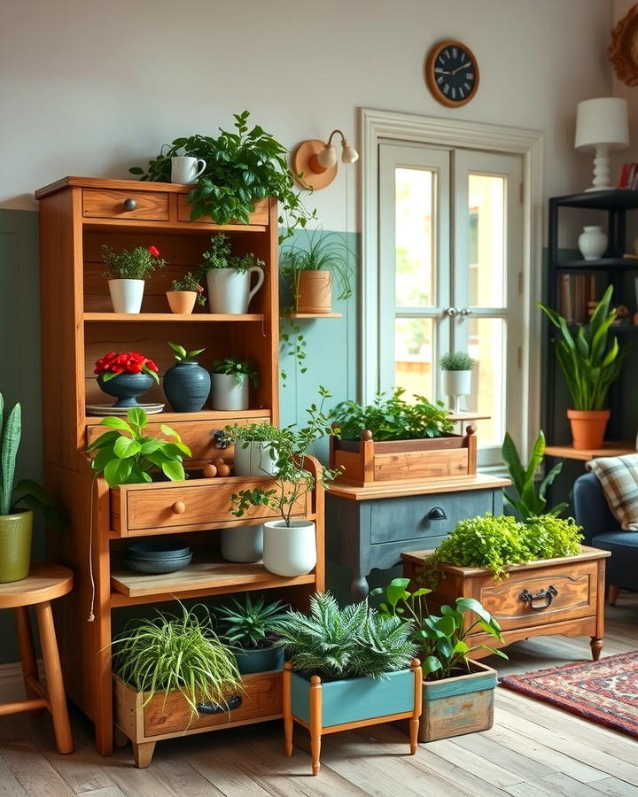 Repurposed Furniture Planters for Creativity