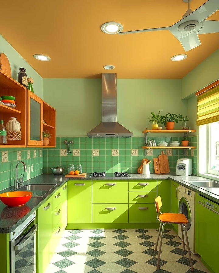 Retro Fun with Avocado Green Panels