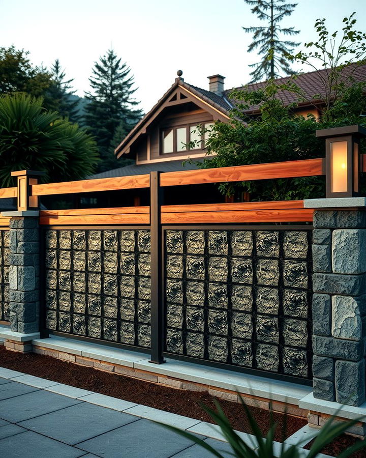 Robust Statement with Stone Like Metal Panels and Wooden Tops