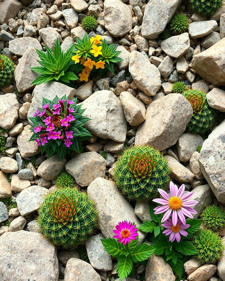 Rock Gardens with Flowers 2