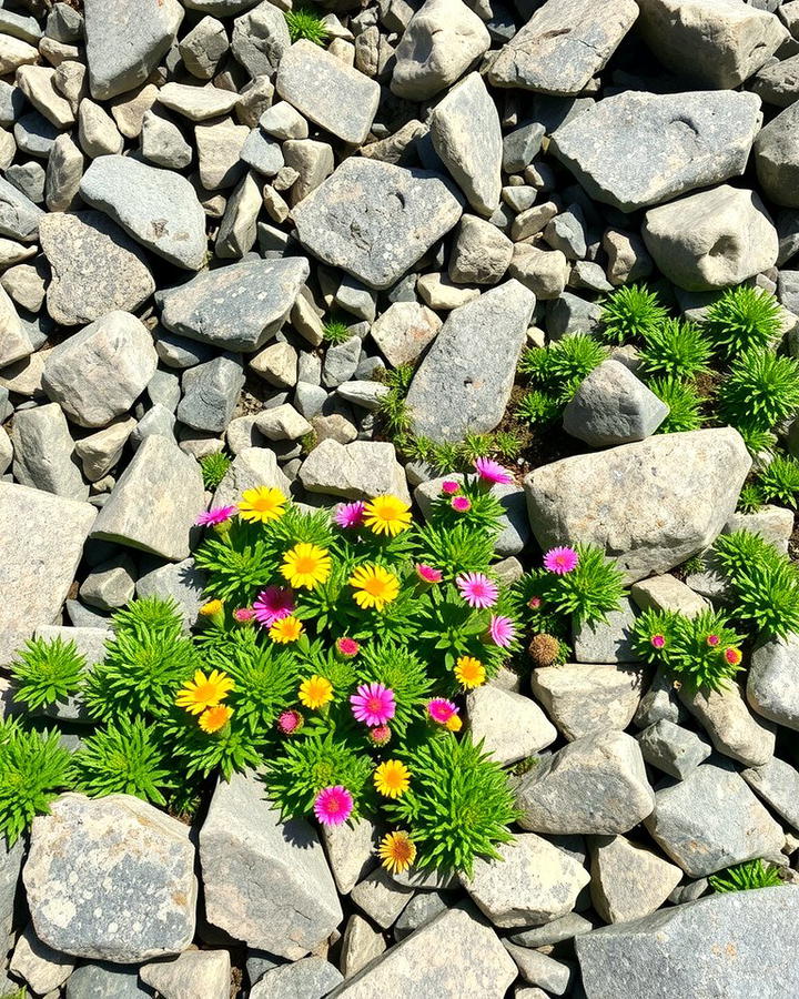 Rock Gardens with Flowers