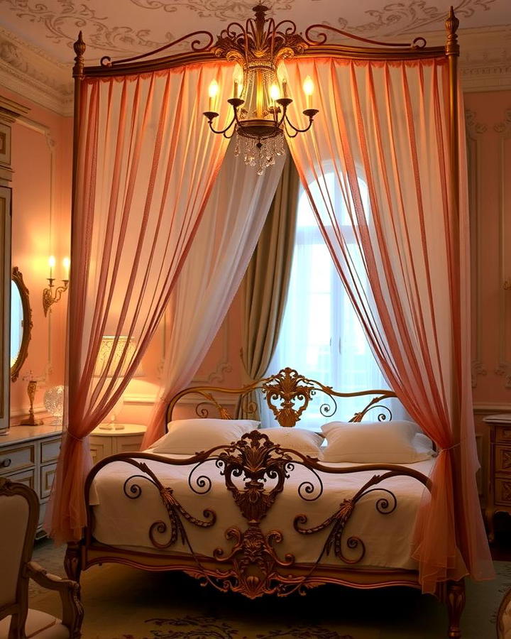 Romantic Canopy Beds with Sheer Drapes