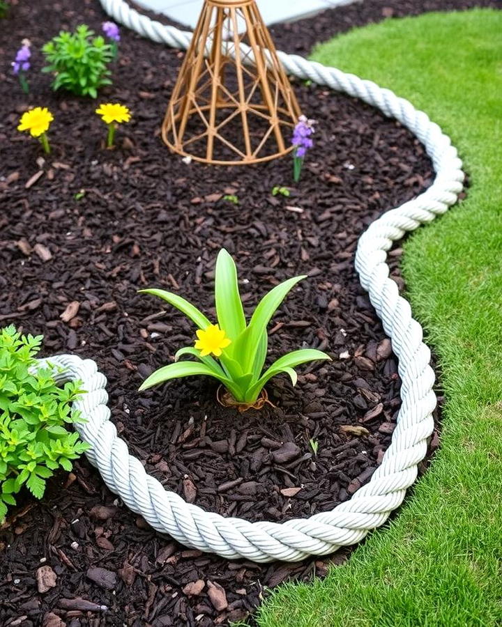 Rope Edging for Mulch Beds