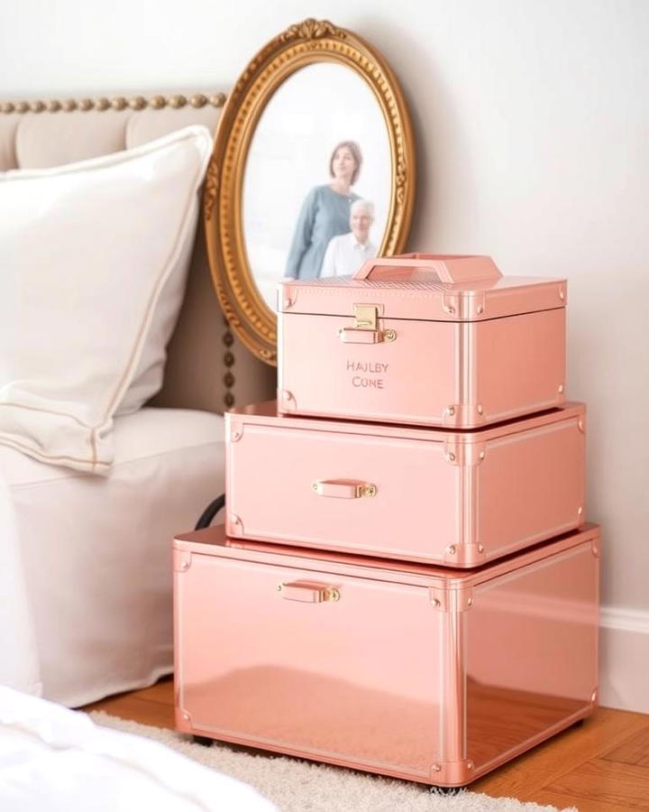 Rose Gold Storage Boxes