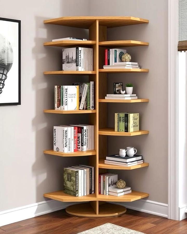 Rotating Corner Bookshelves