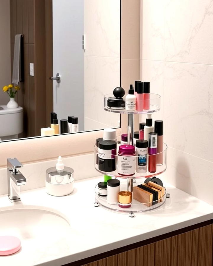 Rotating Cosmetic Organizers for Easy Access