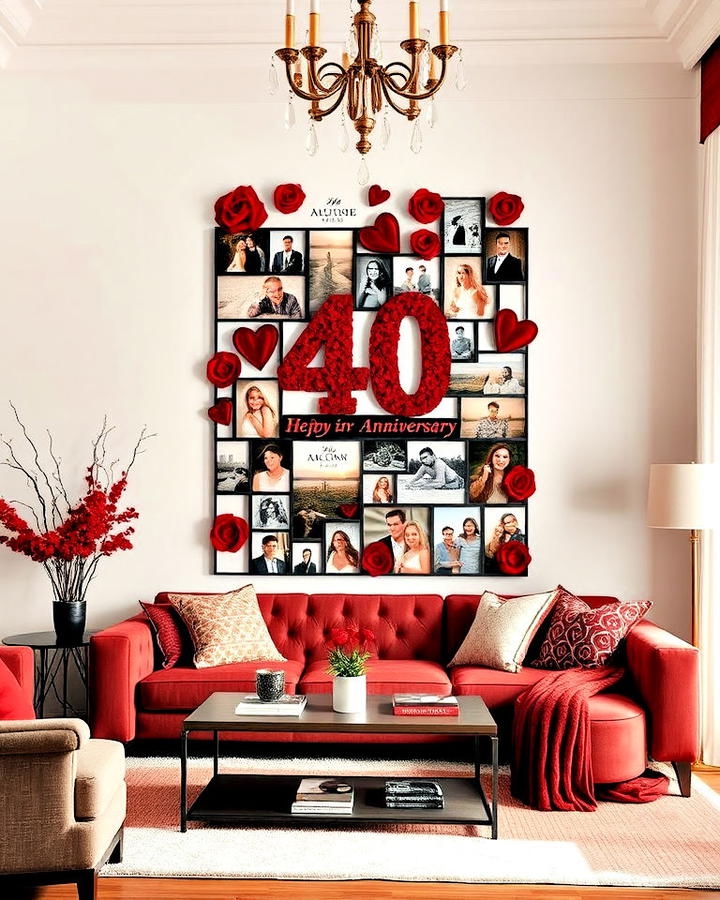 Ruby Accented Picture Collage Idea