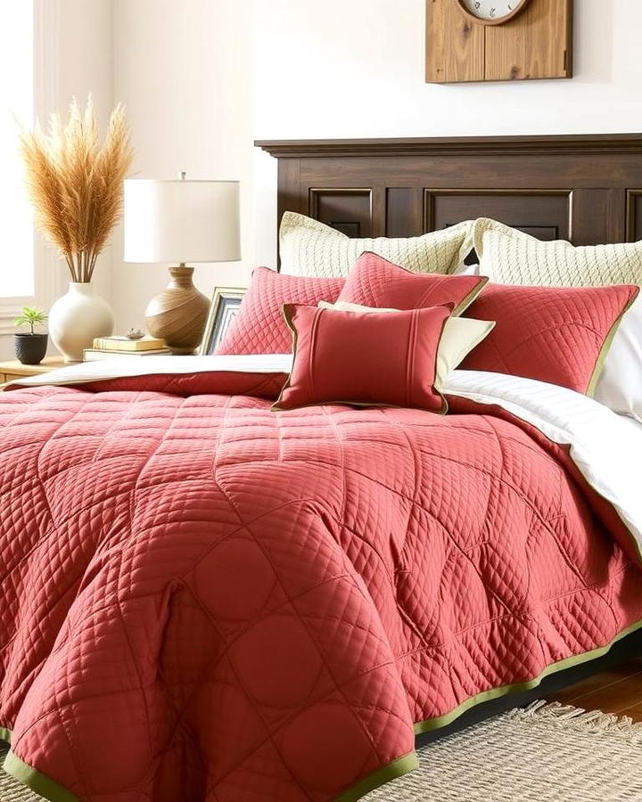 Rust Quilted Bedding