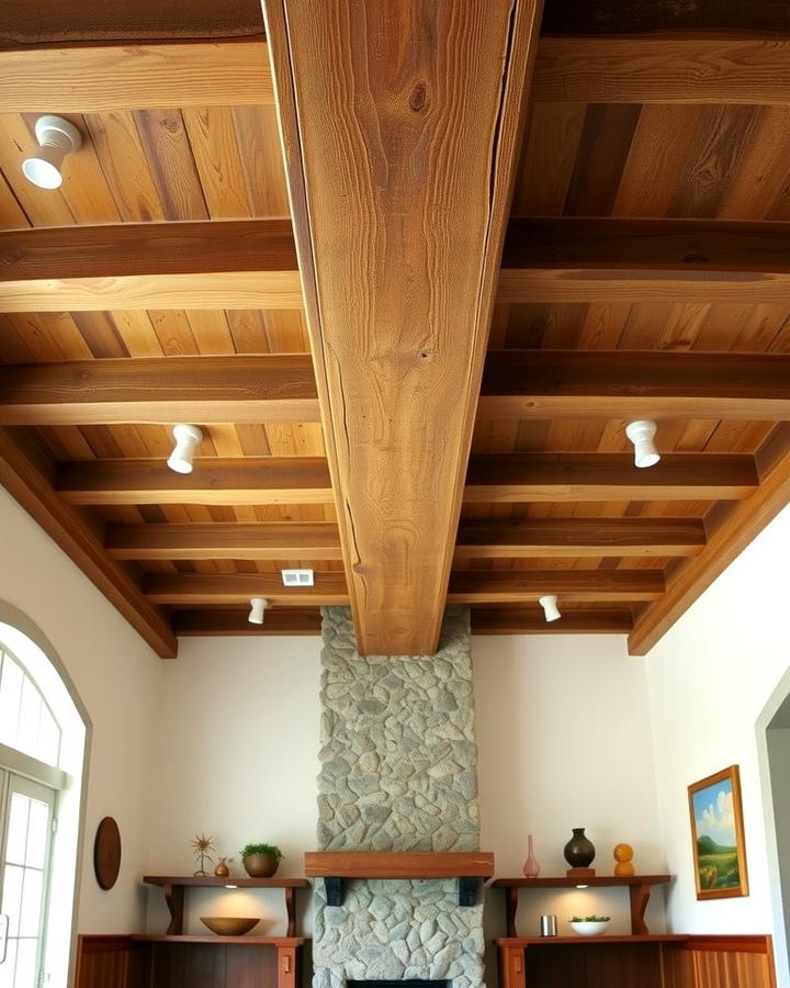 Rustic Beam Coffered Ceiling