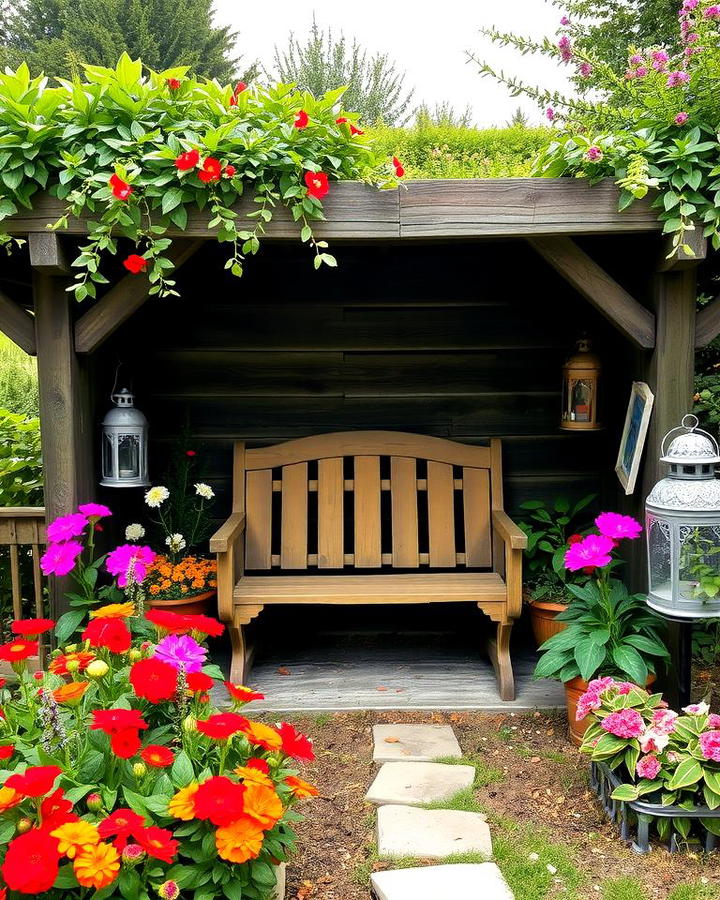 Rustic Bench Alcove