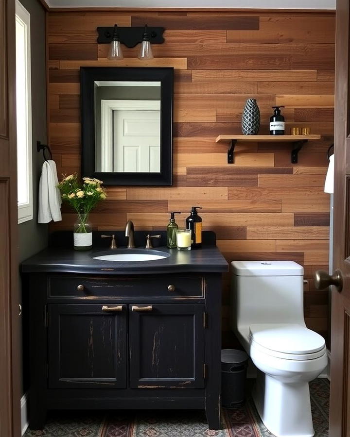 Rustic Black Vanity for a Farmhouse Touch