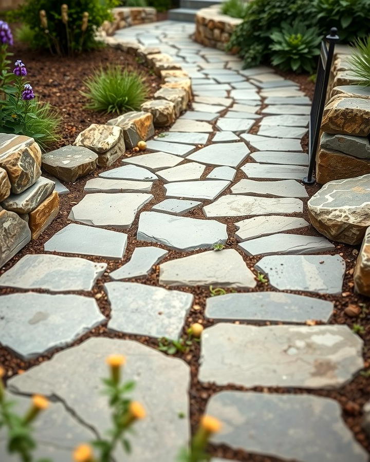 Rustic Bluestone Walkway with Uneven Edges