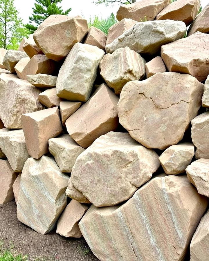 Rustic Boulder Retaining Wall