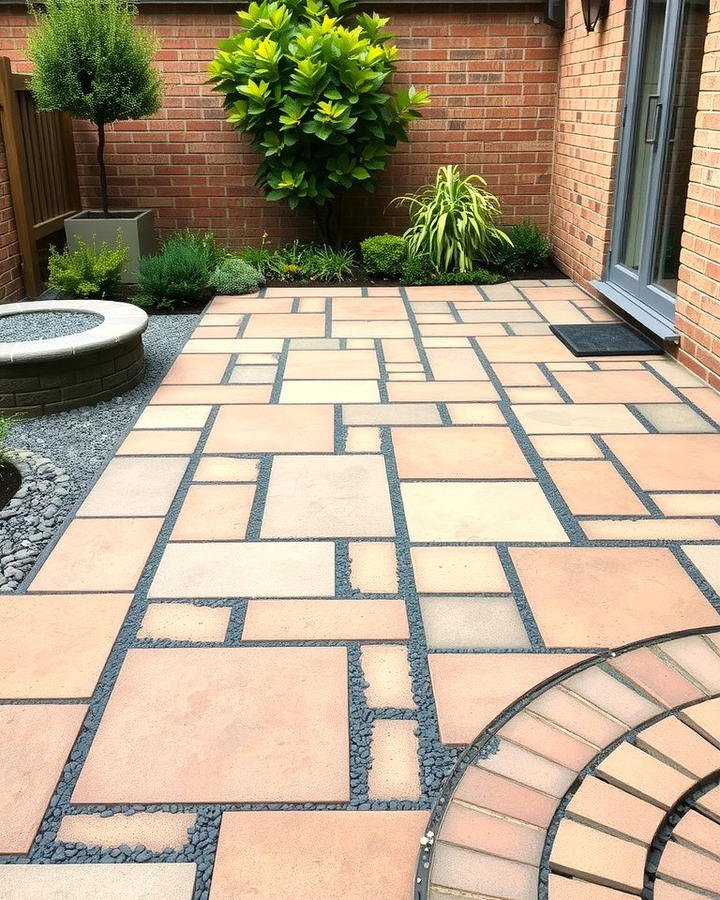 Rustic Brick Patio with Gravel Accents