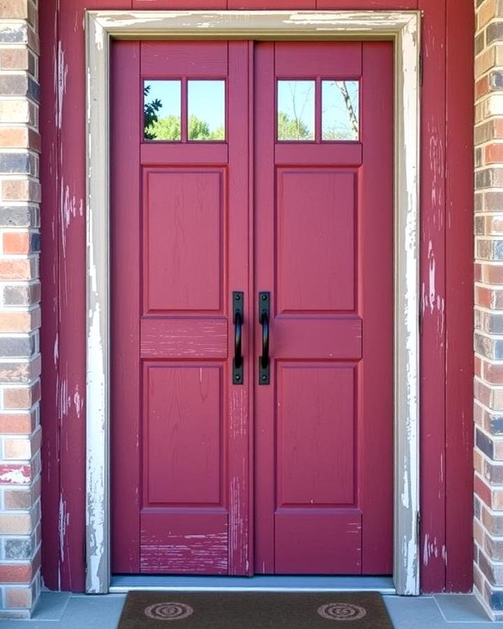 Rustic Burgundy with Distressed Wood Finish