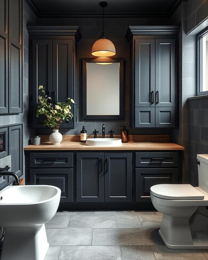 Rustic Charcoal Gray Cabinets