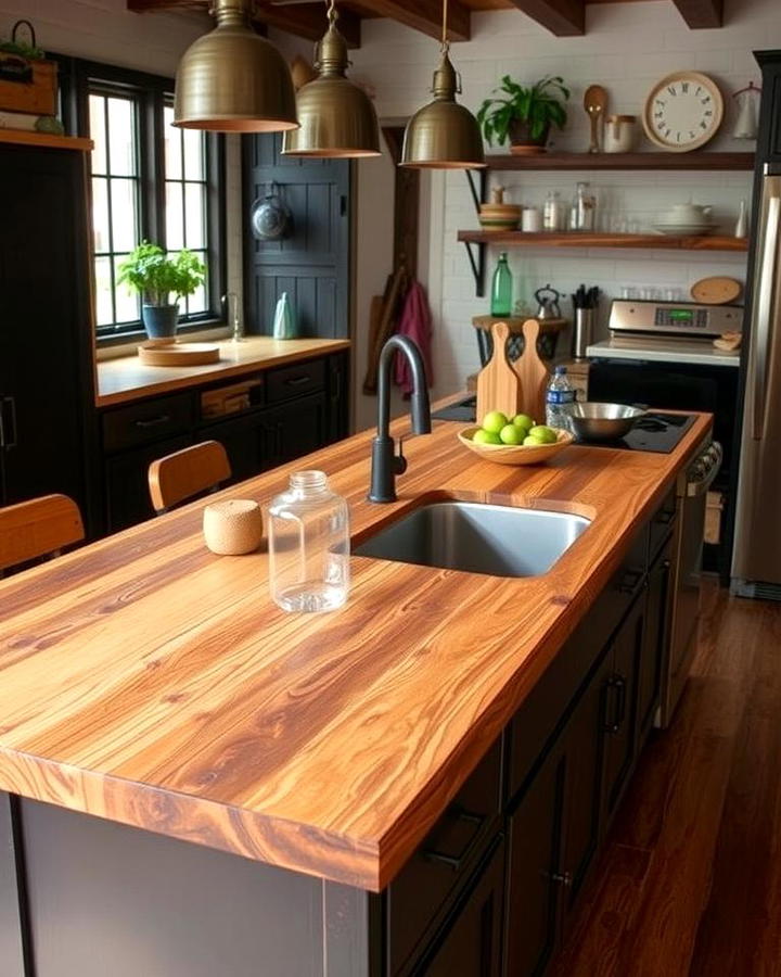 Rustic Charm with Reclaimed Wood Countertops