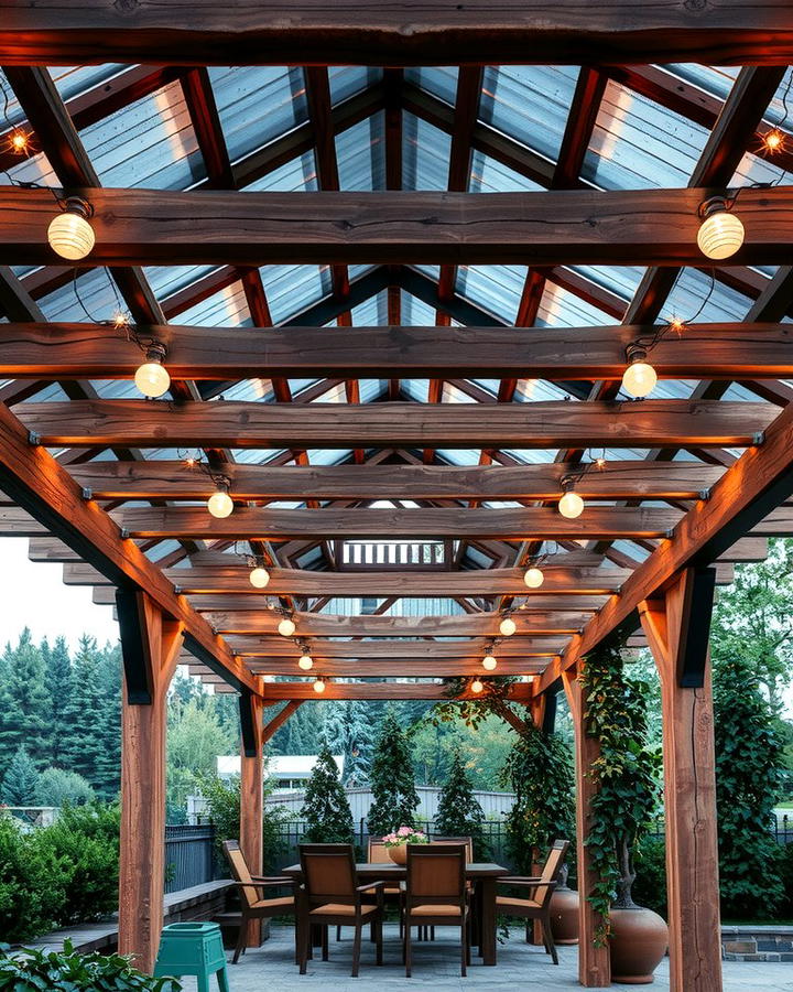 Rustic Charm with Reclaimed Wood Pergolas