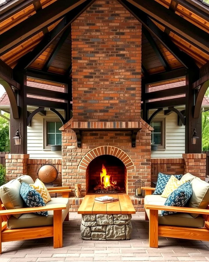 Rustic Charm with a Brick Fireplace