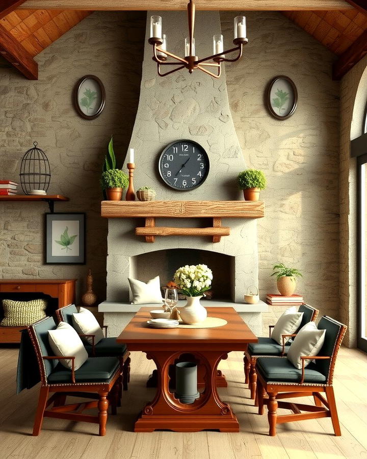 Rustic Charm with a Stone Fireplace