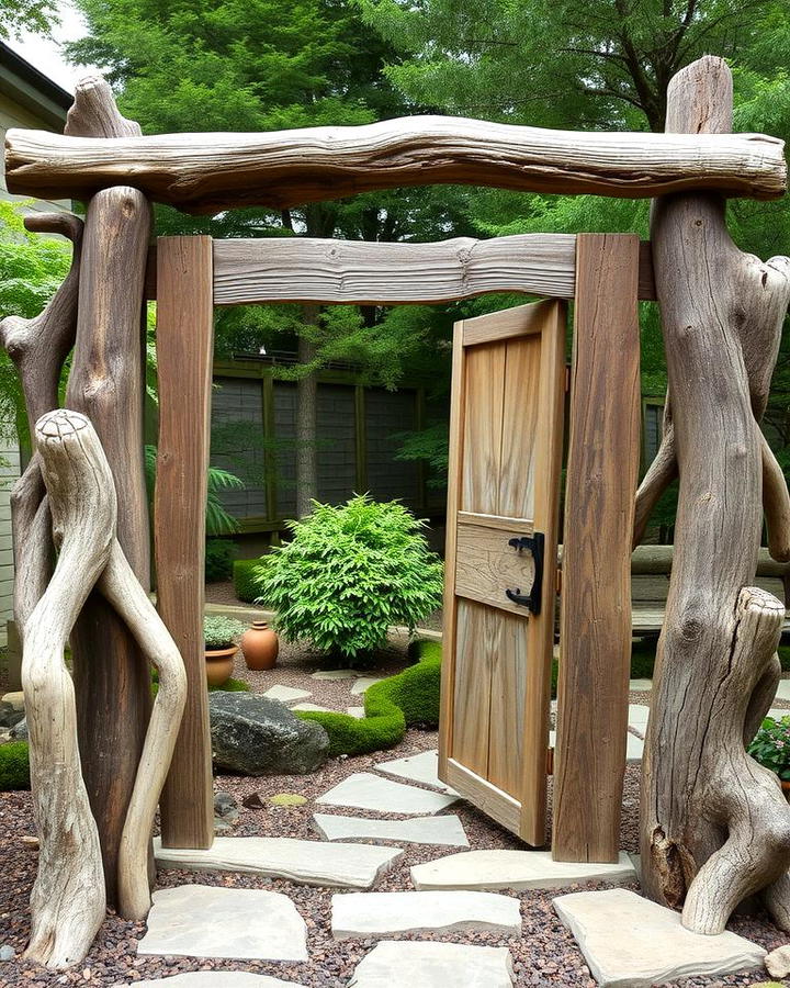 Rustic Driftwood Gate