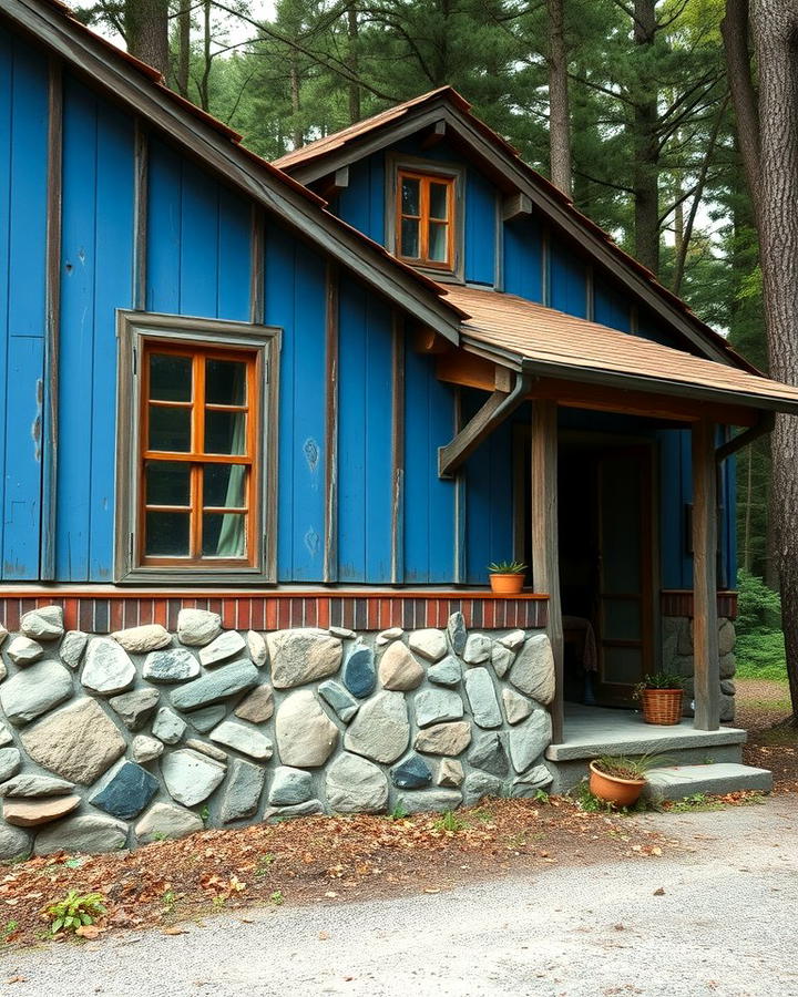 Rustic Elegance with Weathered Blue Panels