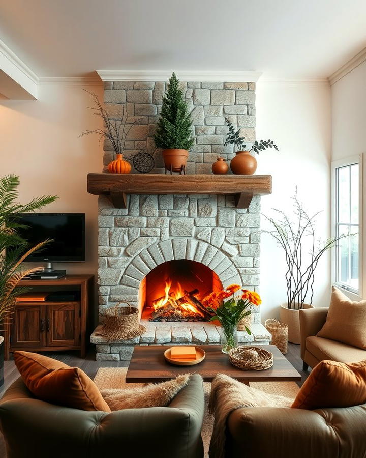 Rustic Fireplace Nook