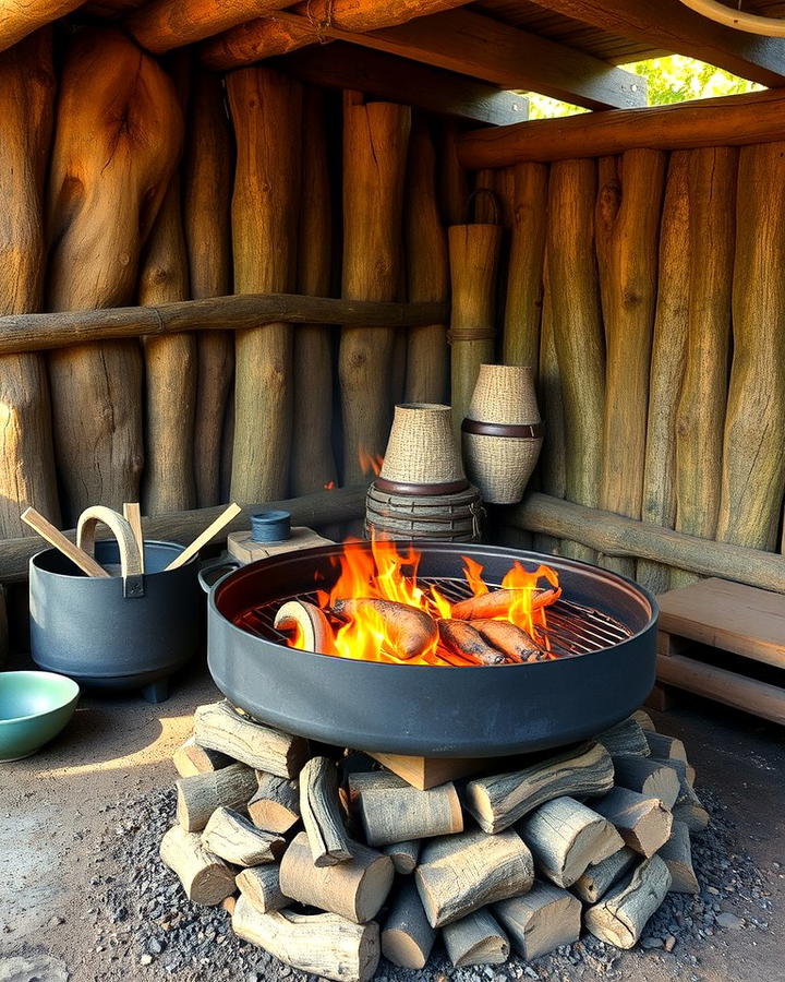 Rustic Firewood BBQ Pit