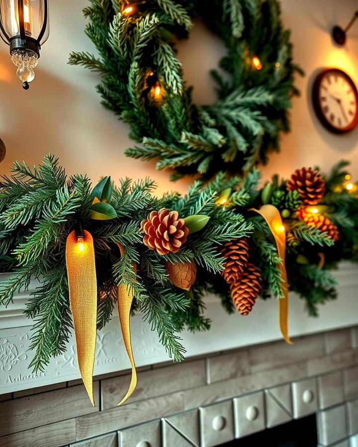 Rustic Greenery with Pinecones