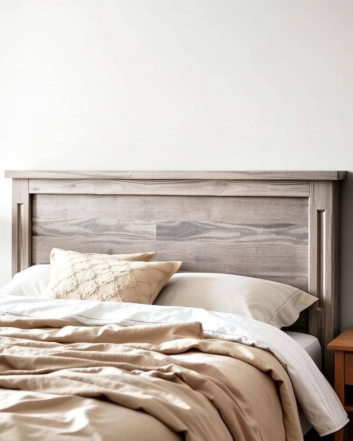 Rustic Grey Wood Headboard for Natural Appeal