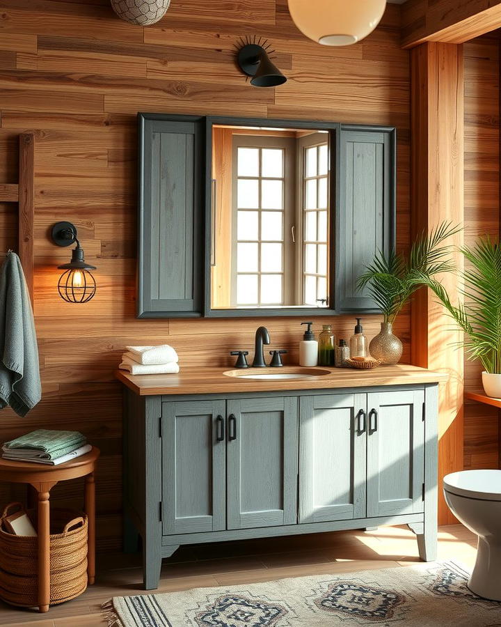 Rustic Grey Wood Vanity